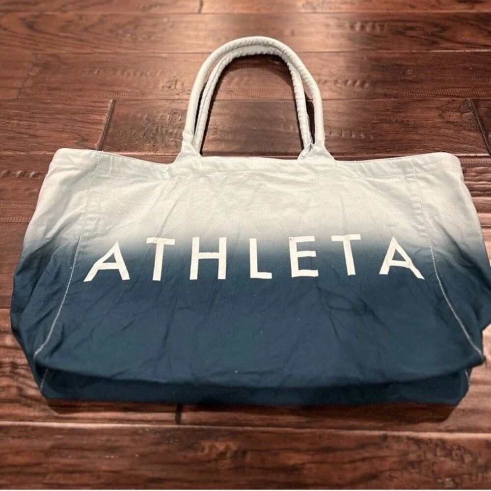 Athleta blue ombre canvas tote bag.